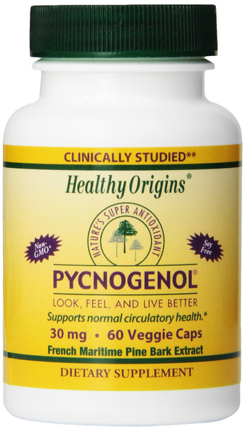 Healthy Orgins Pycnogenol Veg Capsules, 30 mg, 60 Count