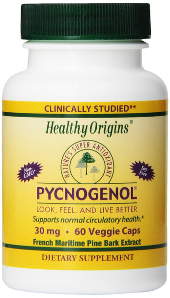 Healthy Orgins Pycnogenol Veg Capsules, 30 mg, 60 Count Healthy Orgins Pycnogenol Veg Capsules, 30 mg, 60 Count