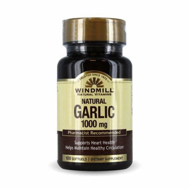 Natural Garlic Oil 100 Softgels By Windmill Health Products