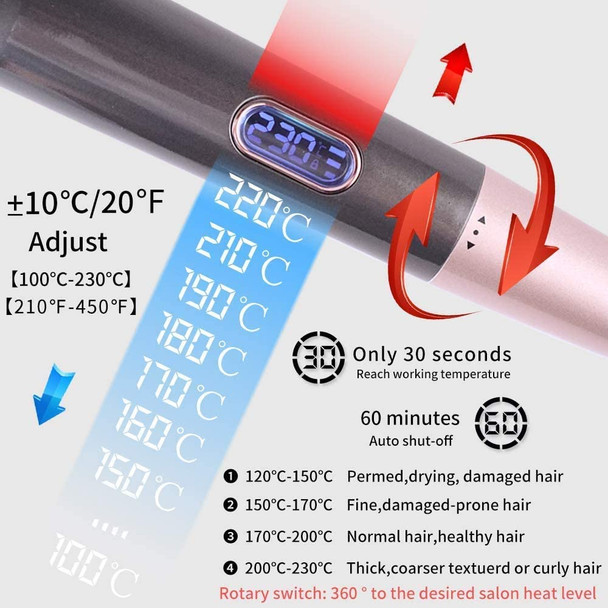 REBUNE 2-in-1 Flat Iron for Hair Curling Irons Hair Straightener With Ceramic Spiral Panel Hair Styler