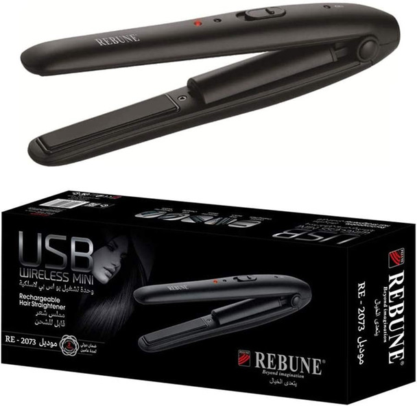 REBUNE RE-2073 Hair Straightener USB Wireless Mini Rechargeable Multifunctional Hair Styler Tool