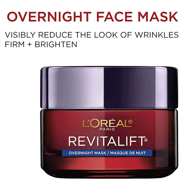 L'Oreal Paris Skincare Revitalift Triple Power Intensive Overnight Face Mask with Pro Retinol, Vitamin C and Hyaluronic Acid, to Visibly Reduce Wrinkles, Firm and Brighten Skin, 1.7 Oz