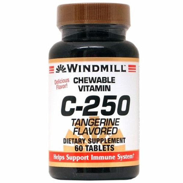 Viatmn C Chewable Tangerine Flavored 60 Tabs By Windmill Health Products