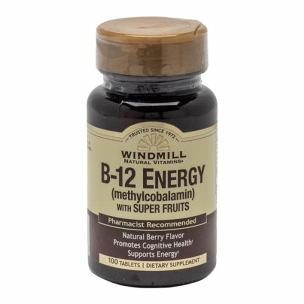 Vitamin B-12 With Super Fruits 100 Tabs By Windmill Health Products
