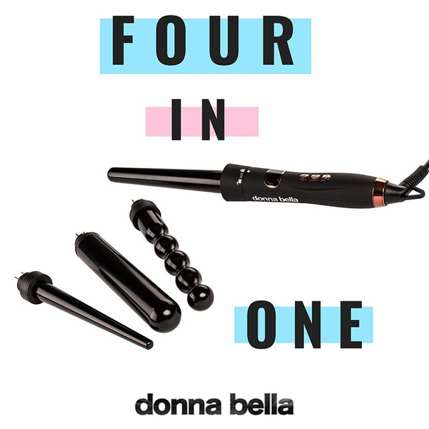 Donna Bella Curling Irons 4 In 1 Hair Curling Wand And Curling Iron Set