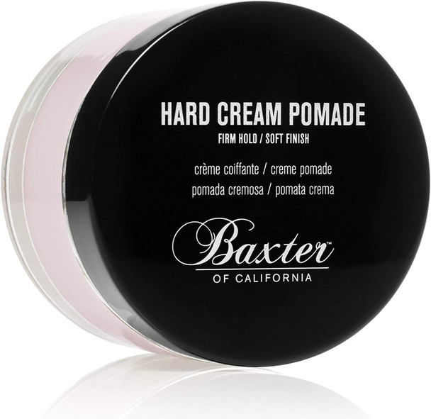 Baxter of California Hard Cream Pomade - All Day Long Lasting Strong Firm Hold Natural Finish - Men Hair Styling Cream 60ml