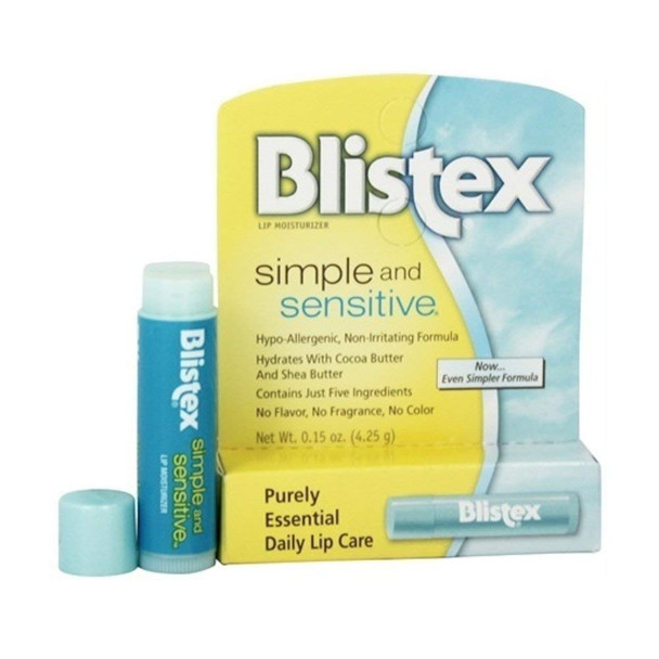 Blistex Simple & Sensitive Lip Moisturizer 0.15 oz (Pack of 5)