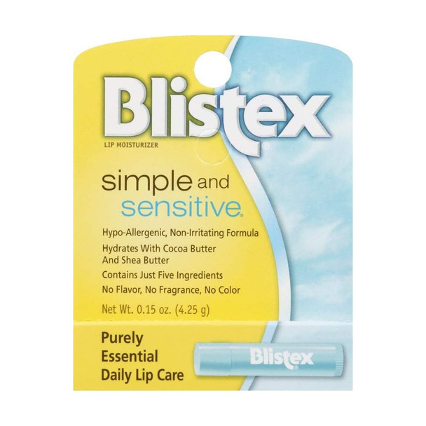 Blistex Simple & Sensitive Lip Moisturizer 0.15 oz (Pack of 11)