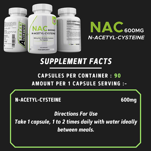 NAC Supplement (600mg) - 120 Capsules | N-Acetyl-Cysteine Amino Acid - UK Made