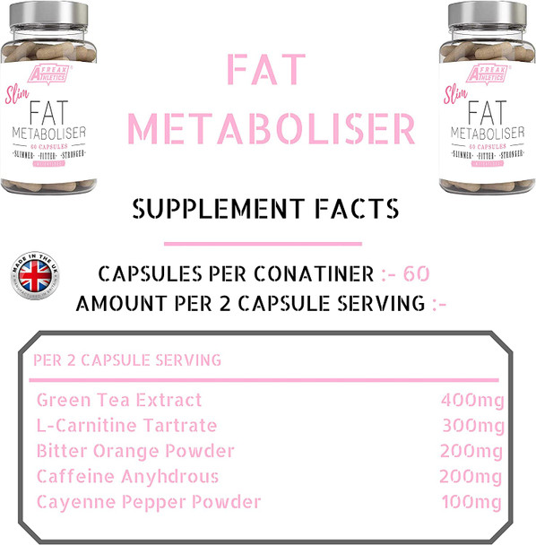 Slim Fat Metaboliser - Fat Burner & Weight Loss Supplement - Fat Burner Tablets Made in The UK