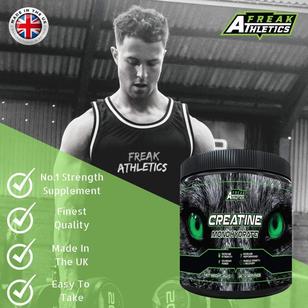 Creatine Monohydrate Powder 252g - Premium Grade Creatine Monohydrate - UK Made - Unflavoured Creatine Powder Scoop Included