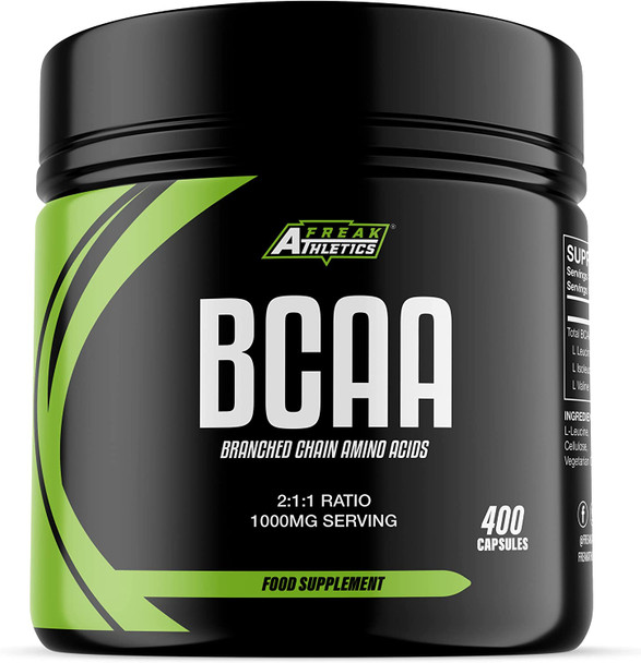 BCAA Amino Acid Support 400 Capsules - 500mg BCAA Tablets 1000mg Per Serving - 2:1:1 Ratio of L Leucine, L Isoleucine & L Valine - Made in The UK - Suitable for Both Men & Women