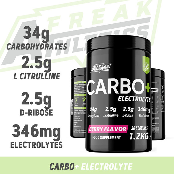 Carbo+ Electrolyte 1.2kg - Carbohydrate Energy Drink Powder with Added Electrolytes, L Citrulline & D-Ribose - Hydration, Energy, Performance & Recovery Fuel