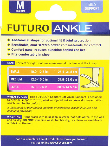 Futuro Comfort Lift Ankle Support, 76582EN, Medium (Pack of 2) Futuro Comfort Lift Ankle Support, 76582EN, Medium (Pack of 2)
