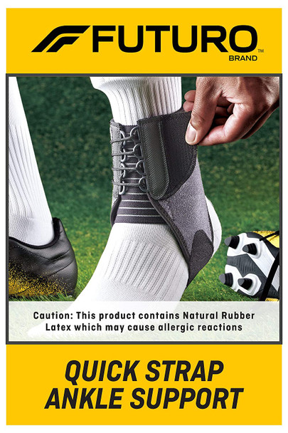 Futuro Futuro Quick Strap Ankle Support, One Size, Black, Adjustable