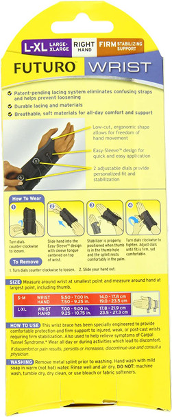 Futuro Custom Fit Wrist Stabilizer, Right Hand, Large/X-Large