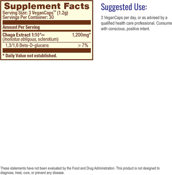 HealthForce SuperFoods Integrity Extracts Chaga - 90 VeganCaps - Wild Chaga Mushroom - Skin, Hair & Nail Health, Immune Support, Antioxidant - Certified Organic, Vegan, Kosher, Gluten Free