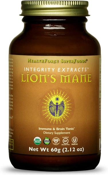 HealthForce SuperFoods Integrity Extracts Lion's Mane - 60 Grams - Organic Mushroom Powder - Boosts Energy & Immune System, Supports Memory & Cognitive Function - Vegan, Gluten Free - 20 Servings