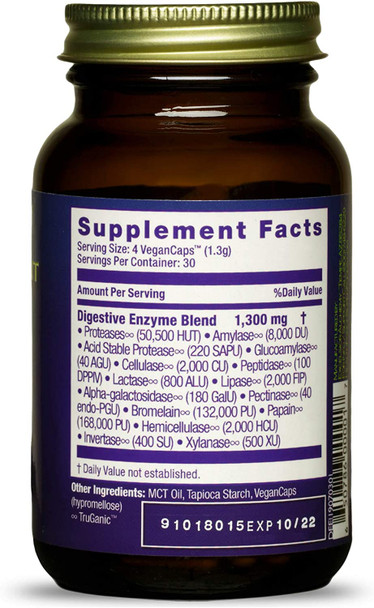 HealthForce SuperFoods Digestion Enhancement Enzymes- All Natural Plant Sourced Enzyme Supplement, Promotes Healthy Gut - Gluten Free, 120 Count (Pack of 1)