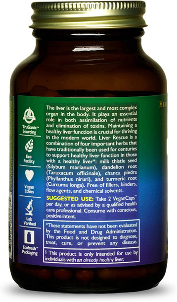 HealthForce SuperFoods - 120 VeganCaps - All-Natural Supplement with Milk Thistle & Dandelion Root - Gluten Free - 60 Servings