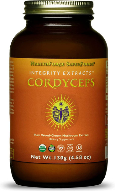 HealthForce SuperFoods Integrity Extracts Cordyceps - 130 Grams - Organic Cordyceps Powder - Supports Immunity, Endurance & Energy Production - Antioxidants for Vitality - Vegan - 65 Servings