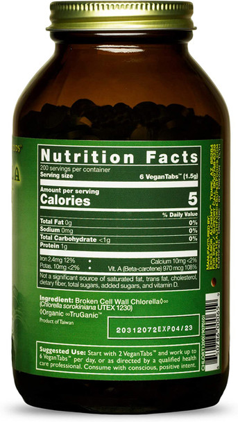 HealthForce SuperFoods Chlorella Manna - 1200 Vegan Capsules - Freshwater Alga Supplement, Supports Detoxification, Antioxidant - Organic, Gluten Free - 200 Servings