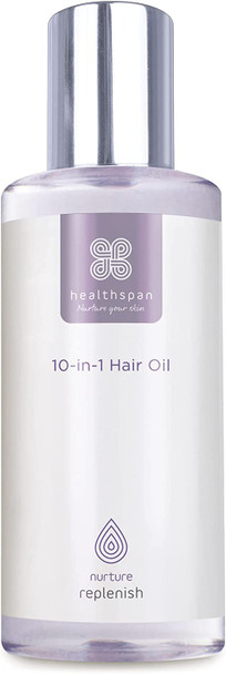 Healthspan Replenish 10-in-1 Hair Oil (100ml) | Helps to strengthen ageing hair | For both natural & colour-treated hair | Natural blend of botanical oils (argan, baobab, jojoba & soybean oil)