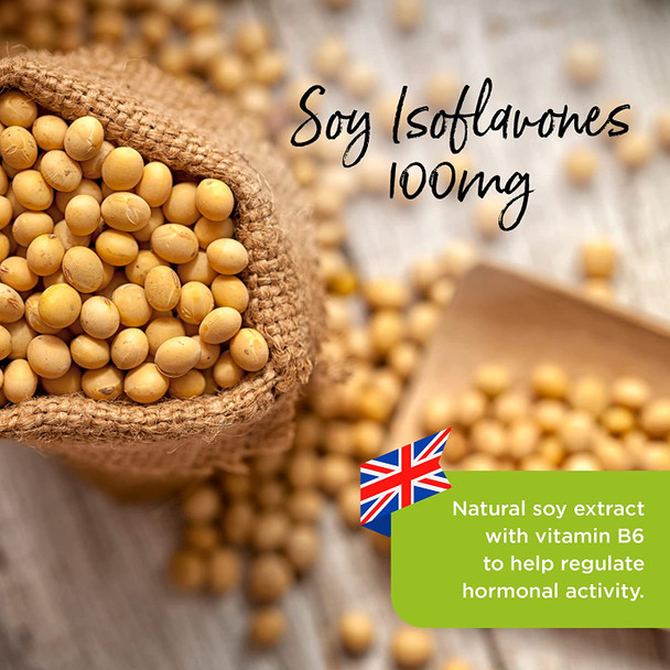 Healthspan Soy Isoflavones 100mg | 120 Tablets | with Vitamin B6 | Regulate Hormonal Activity | Natural Plant Oestrogen | 40% Isoflavone Content | Soy Germ Extract | Vegan