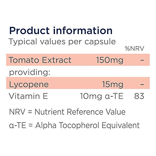 Healthspan Lycopene 15mg (2 Months Supply) | Natural Source Lycopene with Vitamin E | Rich in Tomato Phytonutrients | Non-GMO Tomatoes | Vegan
