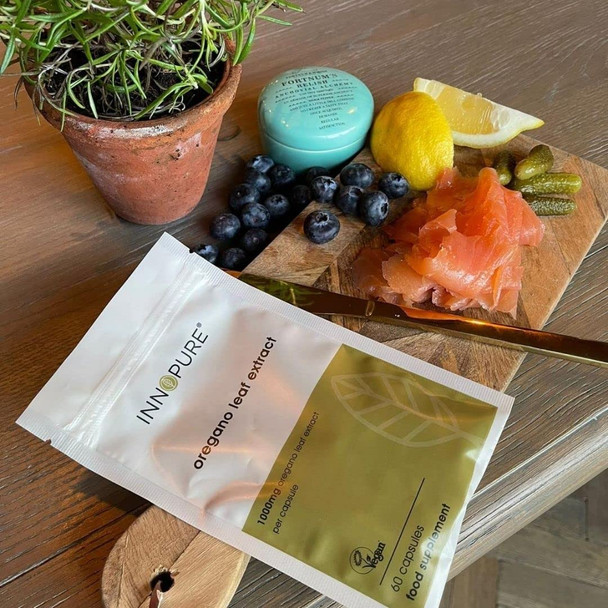 INNOPURE Oregano Capsules - 1000mg of Oregano Leaf Extract per Capsule - 100% Natural - Vegan Society Certified