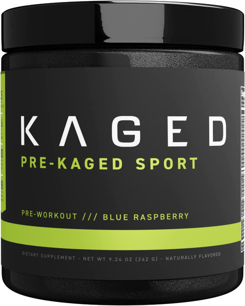 Kaged Muscle Pre Workout Powder Pre-Kaged Sport Pre Workout for Men and Women, Increase Energy, Focus, Hydration, and Endurance, Organic Caffeine, Plant Based Citrulline(Blue Razz)