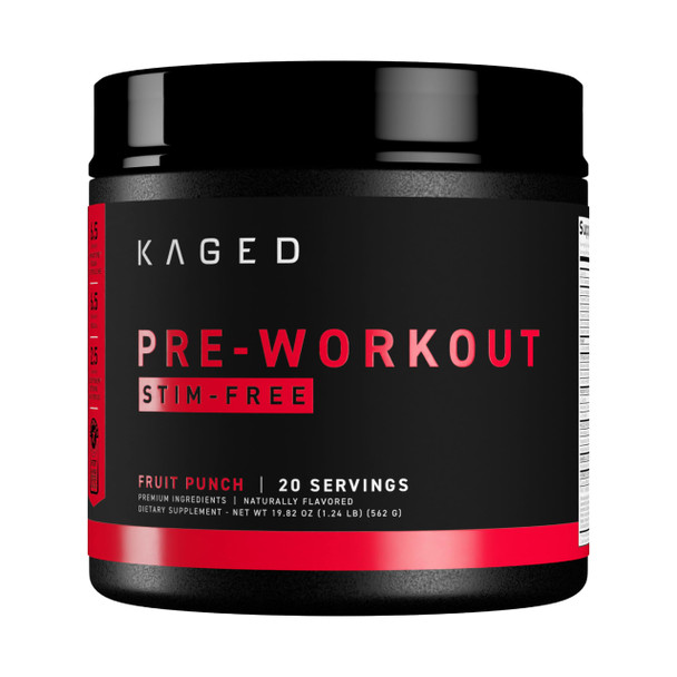 Kaged Muscle  Stimulant Free Pre Workout Powder Fruit Punch Pre-Kaged Formulated with Creatine Beta Alanine No Jitters 20 Servings