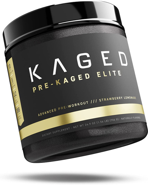 Pre Workout Powder; Pre-KAGED Elite Preworkout for Men & Women, High Stimulant for Workout Energy, Focus & Pumps; Premium L-Citrulline, Beta Alanine, Creatine, & 388mg of Caffeine, Strawberry Lemonade