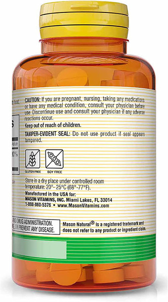 Mason Natural Vitamin C 250 mg (as Ascorbic Acid) - Supports Healthy Immune System, Antioxidant and Essential Nutrient, 100 Tablets