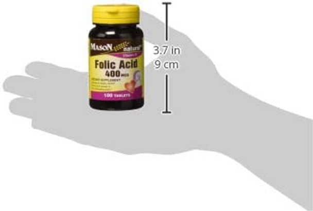 Mason Vitamins Folic Acid 400 mcg Tablets, 60 Count