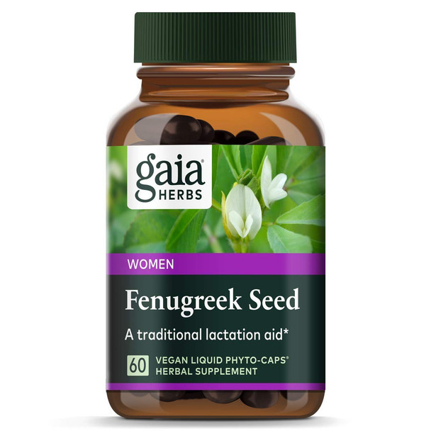 Gaia Herbs Fenugreek Seed, Vegan Liquid Capsules, 60 Count - Lactation Supplement with Organic Fenugreek to Optimize Breast Milk Production