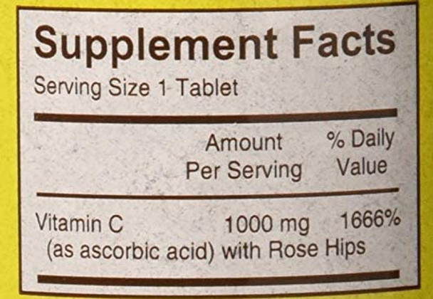 Mason Vitamins C 1000 Mg Plus Rose Hips And Bioflavonoids Complex Tablets, 90 Count