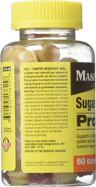 Mason Vitamins Sugar Free Probiotic Gummies, 60 Count