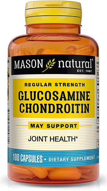 Mason Natural Glucosamine Chondroitin Regular Strength With Vitamin C - Supports Joint Health, Improved Flexibility And Mobility, 100 Capsules