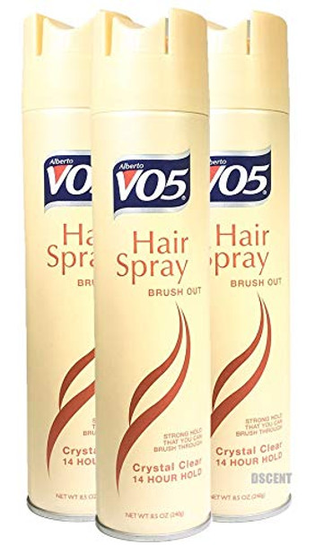 VO5 Brush Out Crystal Clear 14 Hour Hair Spray Aerosol Hard To Hold 8.5oz (Pack of 3)
