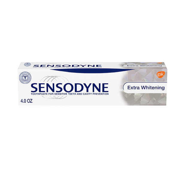 Sensodyne Extra Whitening Toothpaste for Sensitive Teeth, Cavity Prevention and Sensitive Teeth Whitening - 4 Ounces