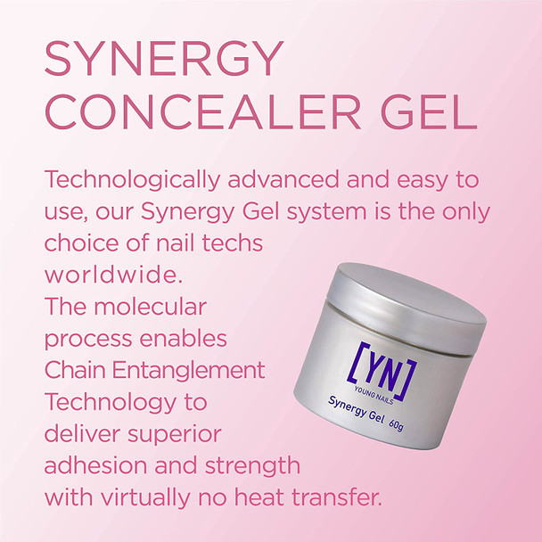 Young Nails Synergy Concealer Gels - Easy to Use Technologically Advanced Chain Entanglement. Build, Conceal, Sculpt, & Gloss - Available in 15 gram, 30 gram, & 60 gram size options