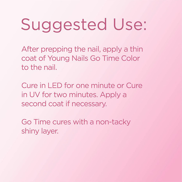 Young Nails Go Time Gel Polish, One Step Gel Nail Polish for Natural or Artificial Nails, Cure with LED or UV Light, Soak Off Gel Polish 0.34 fl oz.