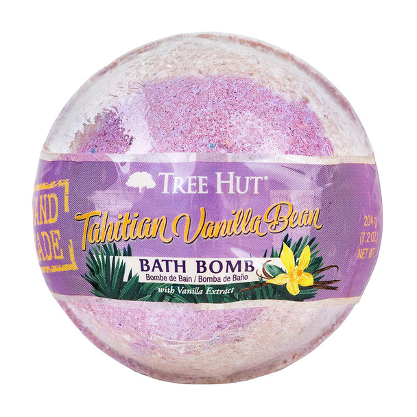 Tree Hut Shea Moisturizing Bath Bomb Tahitian Vanilla Bean, 7.2oz, Ultra Hydrating Bath Bomb for Nourishing Essential Body Care, 7.2 Oz (Pack Of 12)