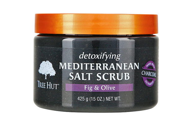 Tree Hut Detoxifying Mediterranean Salt Scrub Fig & Olive, 15oz, Ultra Hydrating and Exfoliating Scrub for Nourishing Essential Body Care