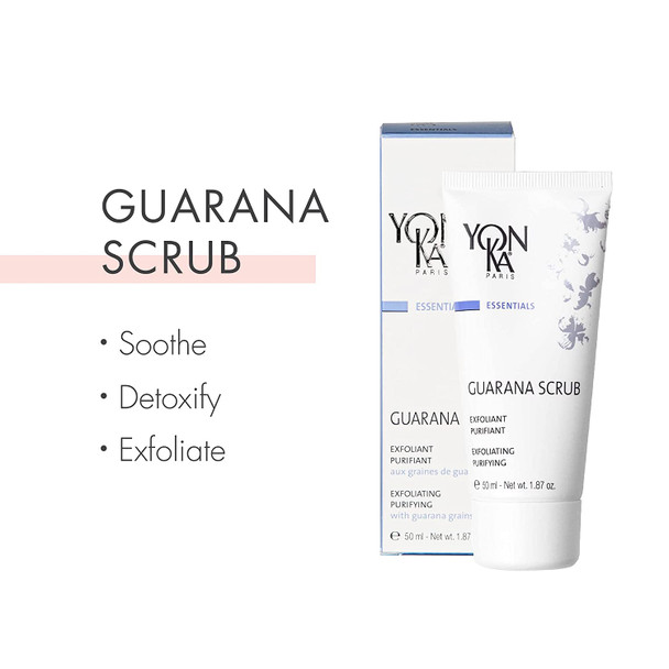Yon-Ka Guarana Scrub (50ml) Gentle Facial Exfoliator and Detoxifying Scrub, Remove Dead Skin and Unclog Pores with Botanical Complex and Brown Rice Micro Beads, Normal and Acne Prone Skin, Paraben-Free