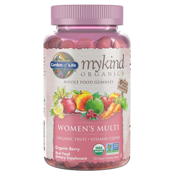 Garden of Life Mykind Organics Women's Vitamins-Real Fruit Gummies, Multi, Berry, 120 Count (Pack of 1)