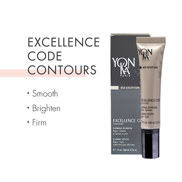 Yon-Ka Excellence Code Contours Eye Cream (15ml) Anti-Aging Eye and Lip Treatment with Hyaluronic Acid, Reduce Puffiness and Dark Circles, Paraben-Free