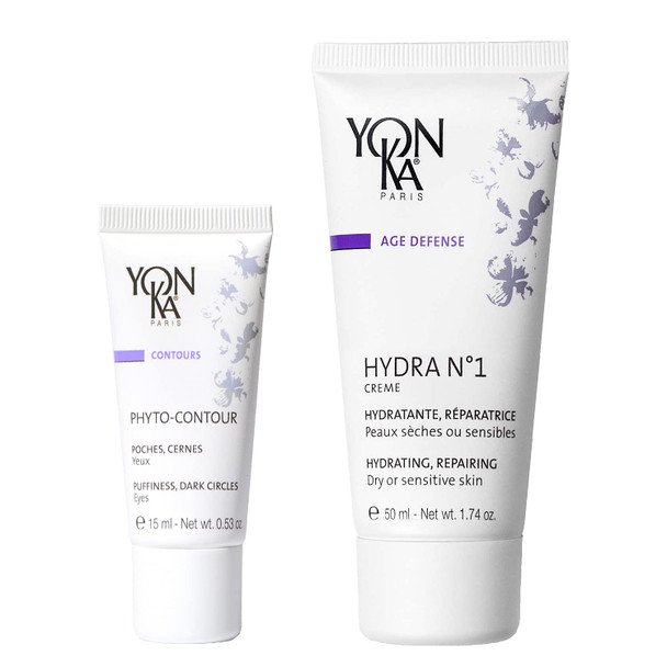 Yonka Anti-Aging Face and Eye Cream Set, Under Eye Cream for Dark Circles, Face Moisturizer with Hyaluronic Acid