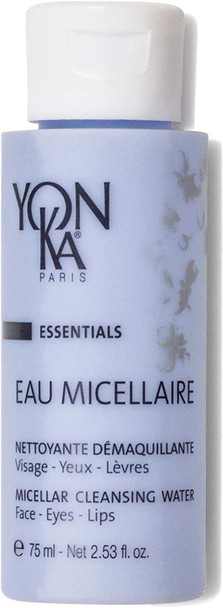 Yon-Ka Eau Micellaire Travel Size (75ml) Micellar Water and Cleansing Makeup Remover, Gentle Face Wash with Rose and Chamomile to Remove Impurities and Hydrate, Paraben-Free